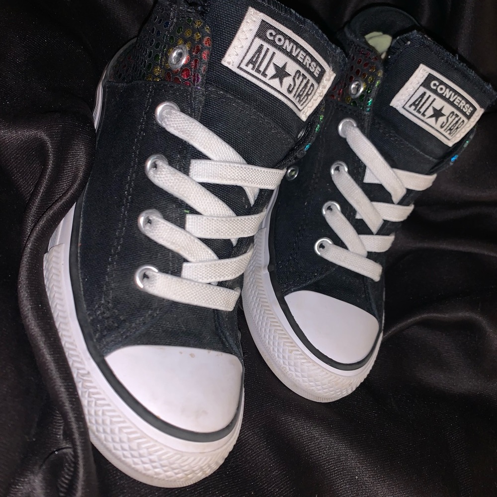 (SOLD)Girls Rainbow dotted Converse Size 1